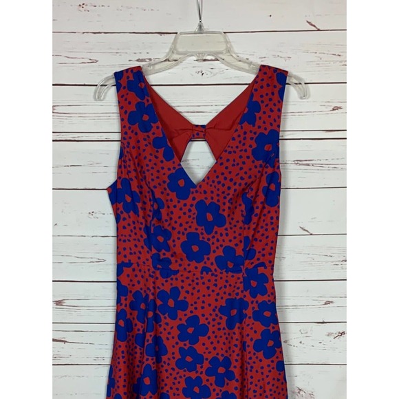 Modcloth Red and Blue Floral Dress - Picture 4 of 12